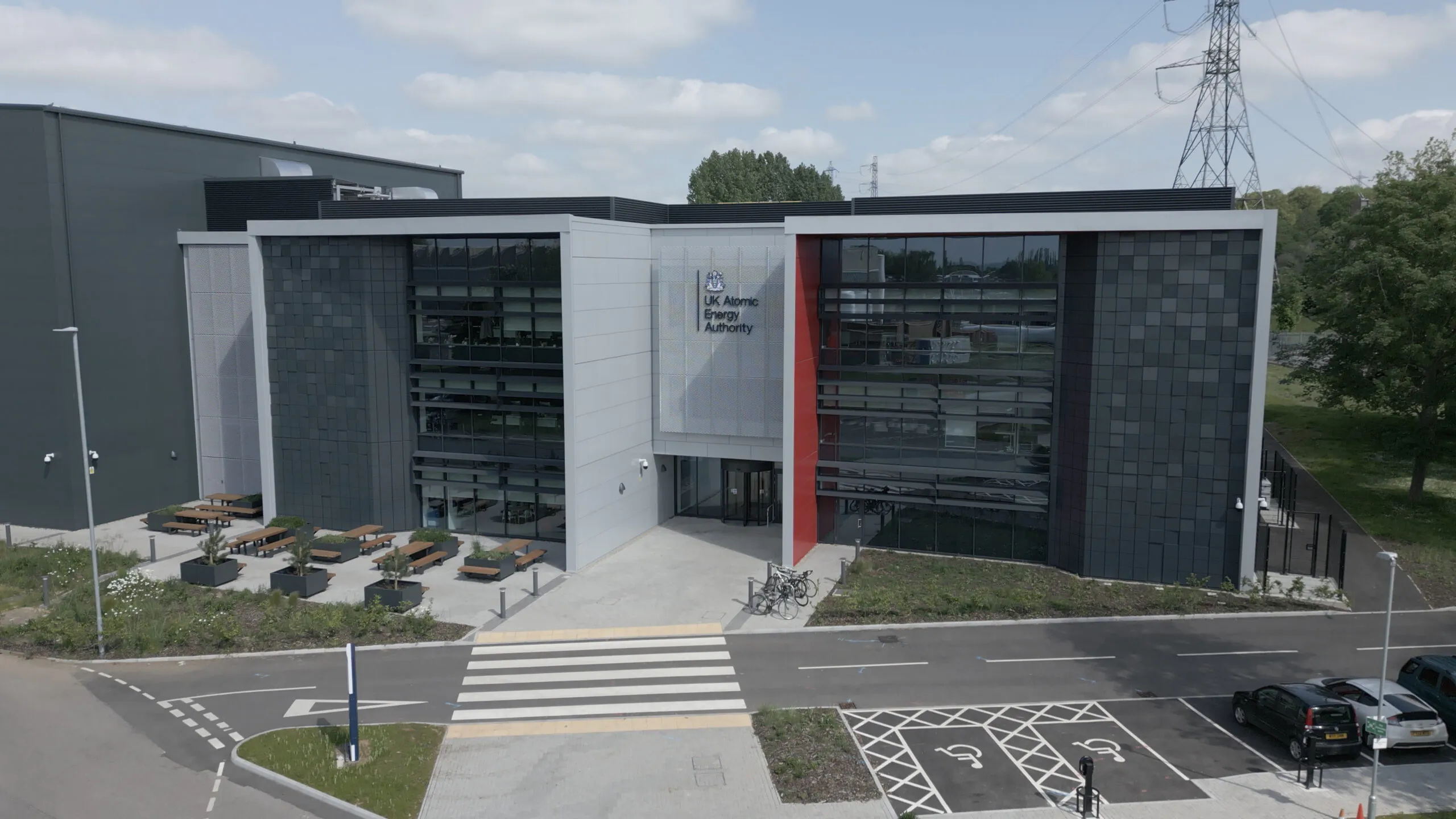 Culham Campus Aerial, Culham Campus Drone Exterior of H3AT Tritium Loop Facility Building at UKAEA's Culham Campus, Oxfordshire