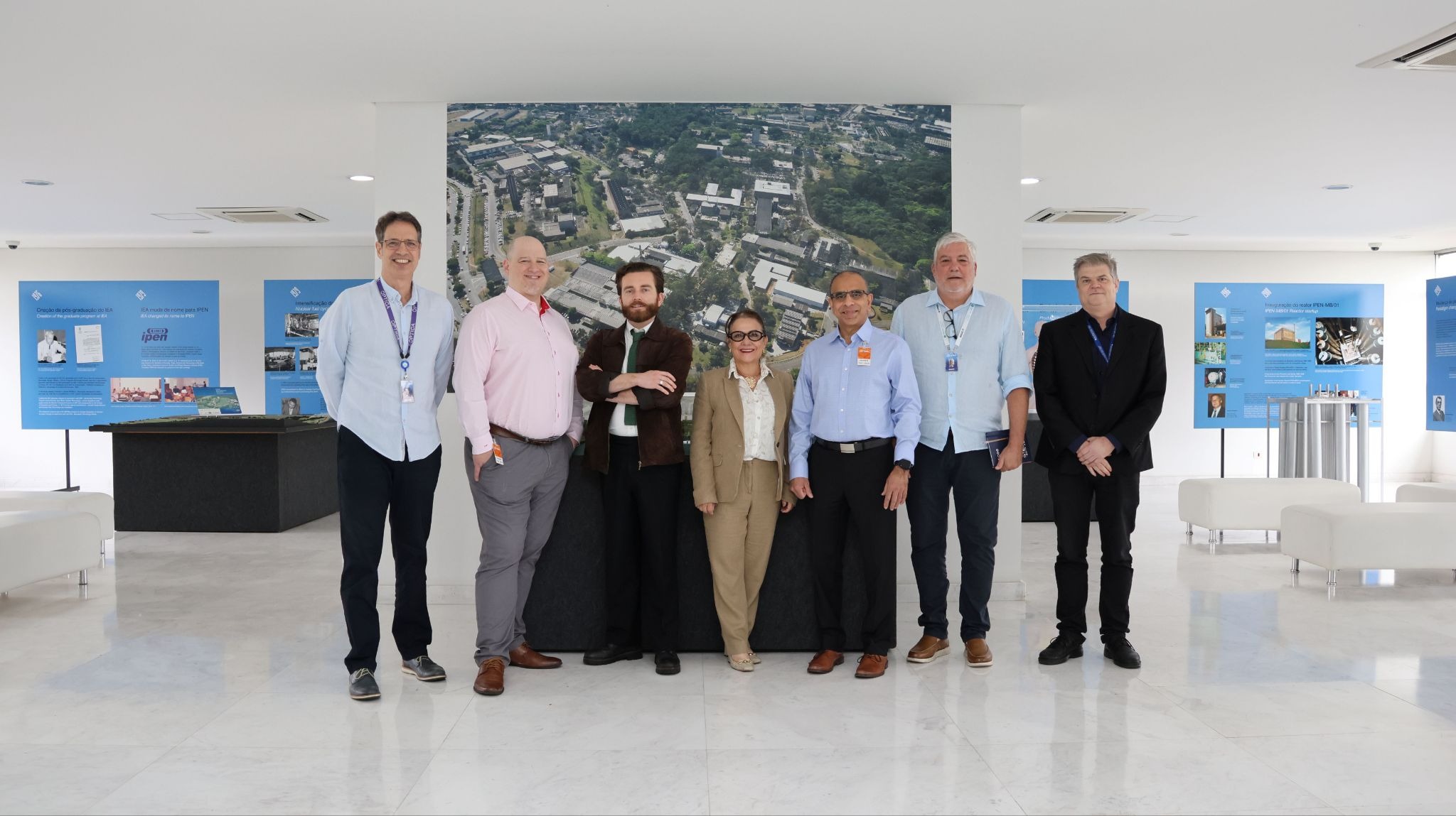 Left to right: Dr. Niklaus Wetter (IPEN), Talmon Firestone (Astral), Isolda Costa (IPEN), Ram Mullur(Astral), Augusto da Cunha Raupp (IPEN), and Frederico Antonio Genezini (IPEN)