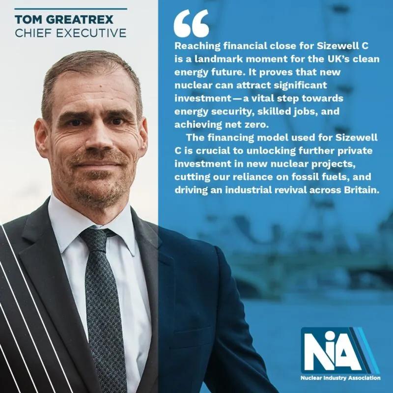 Image for the Tweet beginning: Sizewell C reaching Financial Close